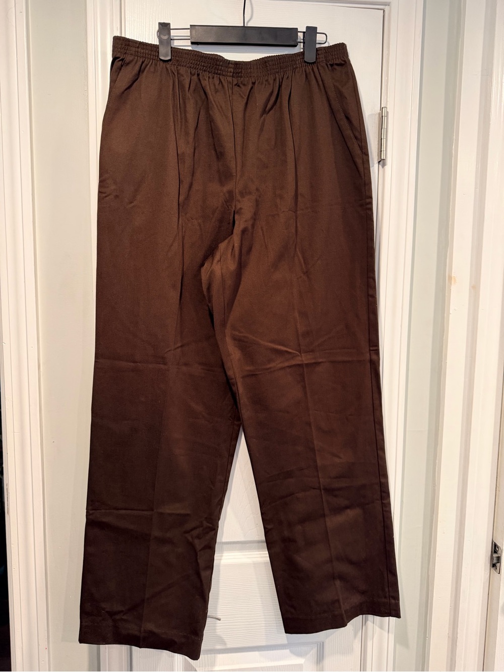 NWT Alfred Dunner Size 14 Chocolate Brown Pull On Cotton Stretch Pants